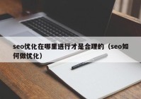 seo优化在哪里进行才是合理的（seo如何做优化）